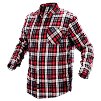 Flanelová košeľa červeno- sivo- biela mriežka; veľkosť XL NEO TOOLS