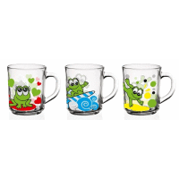 Hrnček sklo 220ml,Žabka Mix - set 3ks GLASMARK