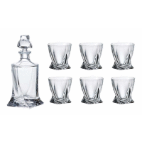 Whisky set Quadro 1+6 ks BOHEMIAN CRYSTAL