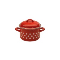 Hrniec + pokrievka 18cm/3,00L čer.bodky