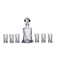 Likér set Quadro 1+6 ks BOHEMIAN CRYSTAL