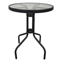 Stôl LEQ BECCA, 72x60 cm, sklo, k setu BRENDA, šedý