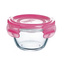 Box s vekom okrúhly tvrdený ružový PURE BOX ACTIVE 10cm  LUMINARC