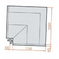 Vnútorná rohová vitrína 90°