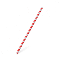 Slamka papierová JUMBO červená špirála 25 cm, Ø 8 mm [100 ks] BIO GASTRO