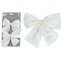 Dekoračná mašľa VELVET WHITE, set 2 ks 13x13cm