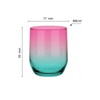 Pohár nízky 260ml COLORFUL tyrkysová/ružová GLASMARK
