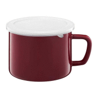 Hrnček smaltovaný z pokrievkou RED 14 cm 1500ml