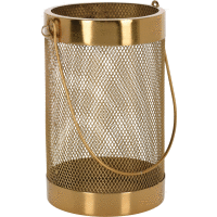 Kovový  lampáš Gold, 13x13x20,5cm