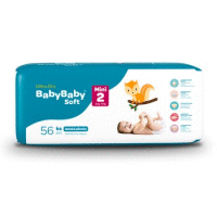 BabyBaby Soft Ultra-Dry Mini 56ks, 3-6kg