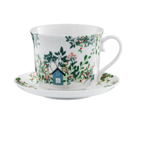 Porcelánový šálok s podšálkom Greenery 450 ml AMBITION