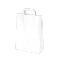 Papierová taška biela 26+14x32 cm (50ks) BIO GASTRO