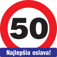 Vtipná ceduľa na dvere, o 30 cm "50" ALVARAK