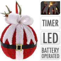 Vianočná guľa 30cm LED červená