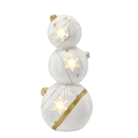 Dekorácia Vianočné gule keramické 19x18,5x41cm LED biele
