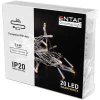 Svetelný reťazec 20 LED light WW 2,3m IP20 ENTAC