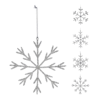 Závesná dekorácia SNOWFLAKE 21 cm SILVER 4 ASS
