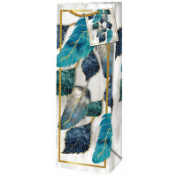 Taška na fľašu matt 36x12,6x8,9cm blue leaves ALVARAK