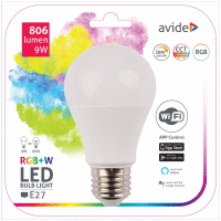 Smart LED Globe A60 E27 9W RGB+W WiFi APP Control AVIDE