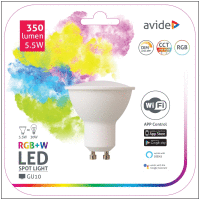 Smart LED GU10 5,5W RGB+W WiFi APP Control AVIDE