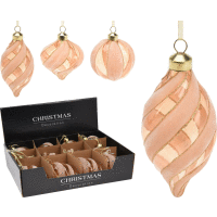 Závesná guľa ORNAMENT sklo 8cm GOLD VELVET