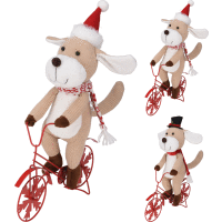 Pes na bicykli DECO 42cm 2 druhy