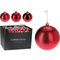 Vianočná guľa 12cm RED 3 druhy