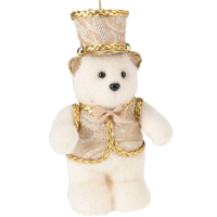 Závesná dekorácia Medveď XMAS 15cm WHITE