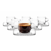 Sada 6ks šálky+podšálky na espresso 70ml GLASMARK