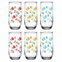 Pohár vysoký Jarné Kvietky 400ml set 6ks GLASMARK