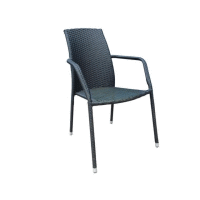 Záhradné kreslo z technorattanu Etienne Black PATIO