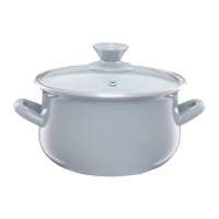 Smaltovaný hrniec s pokrievkou 20cm 3,8l PYZA sivý EMALIA OLKUSZ