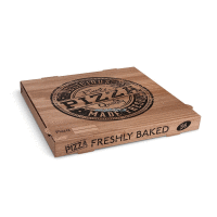 Krabica na pizzu (mikrovlnitá lepenka) H4 kraft s potlačou 36x36x4cm (100ks) GASTRO