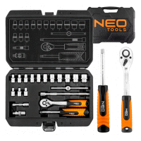 Sada nástrčných kľúčov 1/4", 20 kusov, satén NEO TOOLS