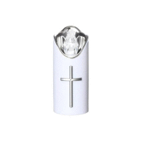 LED sviečka 12,5cm strieborno/biela