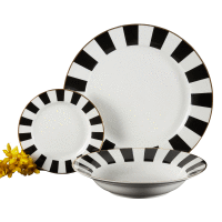 Porcelánová obedová súprava pre 6 osôb Ribs 18-dielna AMBITION