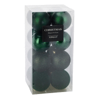Detail - Súprava vianočných gúľ 8cm 16ks GREEN Súprava vianočných gúľ 8cm 16ks GREEN