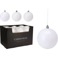 Vianočná guľa 14cm biela 3 druhy