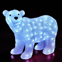 Ľadový medveď z akrylu, 120 WH LED, 42 cm