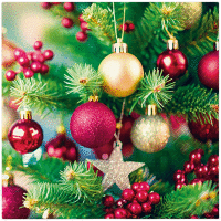 Obrúsky vianočné 33x33cm 20ks Christmas balls PAW