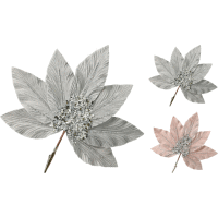 Poinsercia na štipci 25cm strieborná/ružová