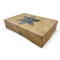 Krabička na zákusky Medium s okienkom Vločka 22x15x5cm ALVARAK
