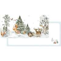 Darčeková obálka na peniaze Vianočný les 21x10cm ALVARAK