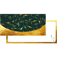 Darčeková obálka na peniaze GOLD/GREEN listy 21x10cm ALVARAK