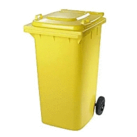 Detail - Plastová popolnica 240L, žltá, kuka Plastová popolnica 240L, žltá, kuka