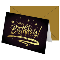 Blahoželanie "HAPPY BIRTHDAY" so zlatou obálkou ALVARAK