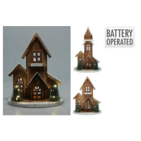 Dom z dreva LED 27cm 2 druhy