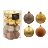 Detail - Súprava vianočných gúľ 6cm 16ks GOLD Súprava vianočných gúľ 6cm 16ks GOLD