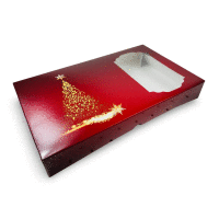 Krabička na pečivo s okienkom JUMBO Vianočný stromček 36x22x5cm ALVARAK