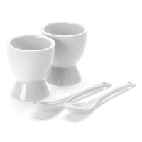 Stojan na vajíčko s lyžičkou sada 2ks porcelán